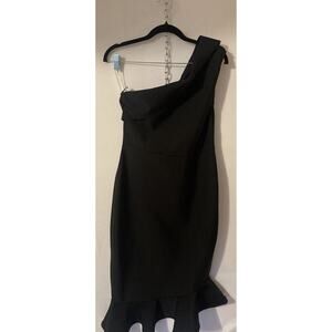 New Luxury Women's Black Dress One Shoulder Size Large NWT